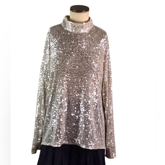 H&M Gold Top , L/XL, EUC - Picture 1 of 6